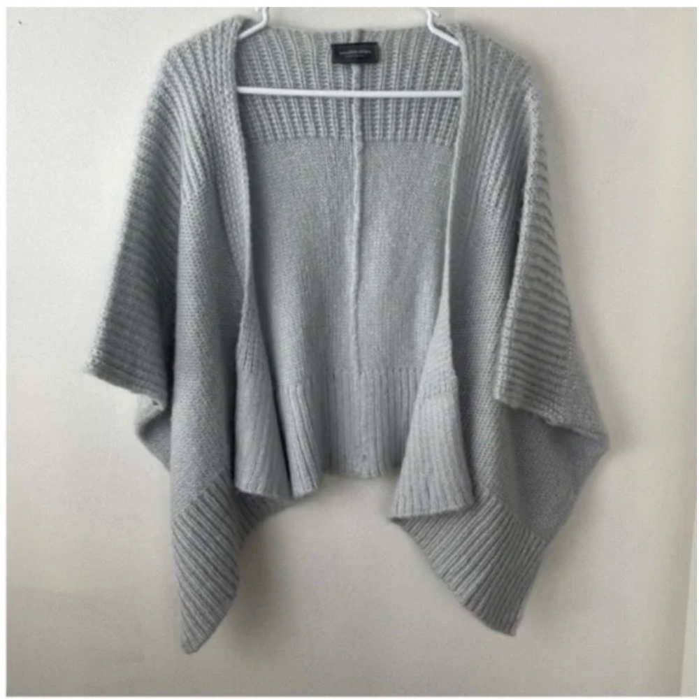 WOODEN SHIPS Wool Blend Open Cardigan Knit Gray Small / Medium Sweater - Picture 2 of 5